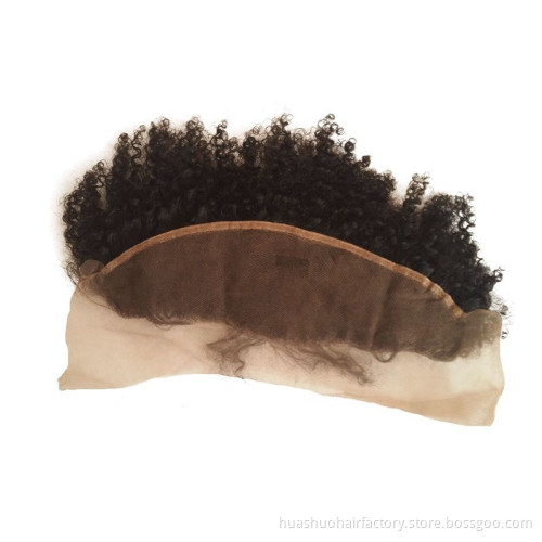 180% Density Side Part Remy Indian Human Hair Cheap Black Short Big Afro Puff Kinky Twist Full Lace Wig